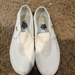 white slip on vans